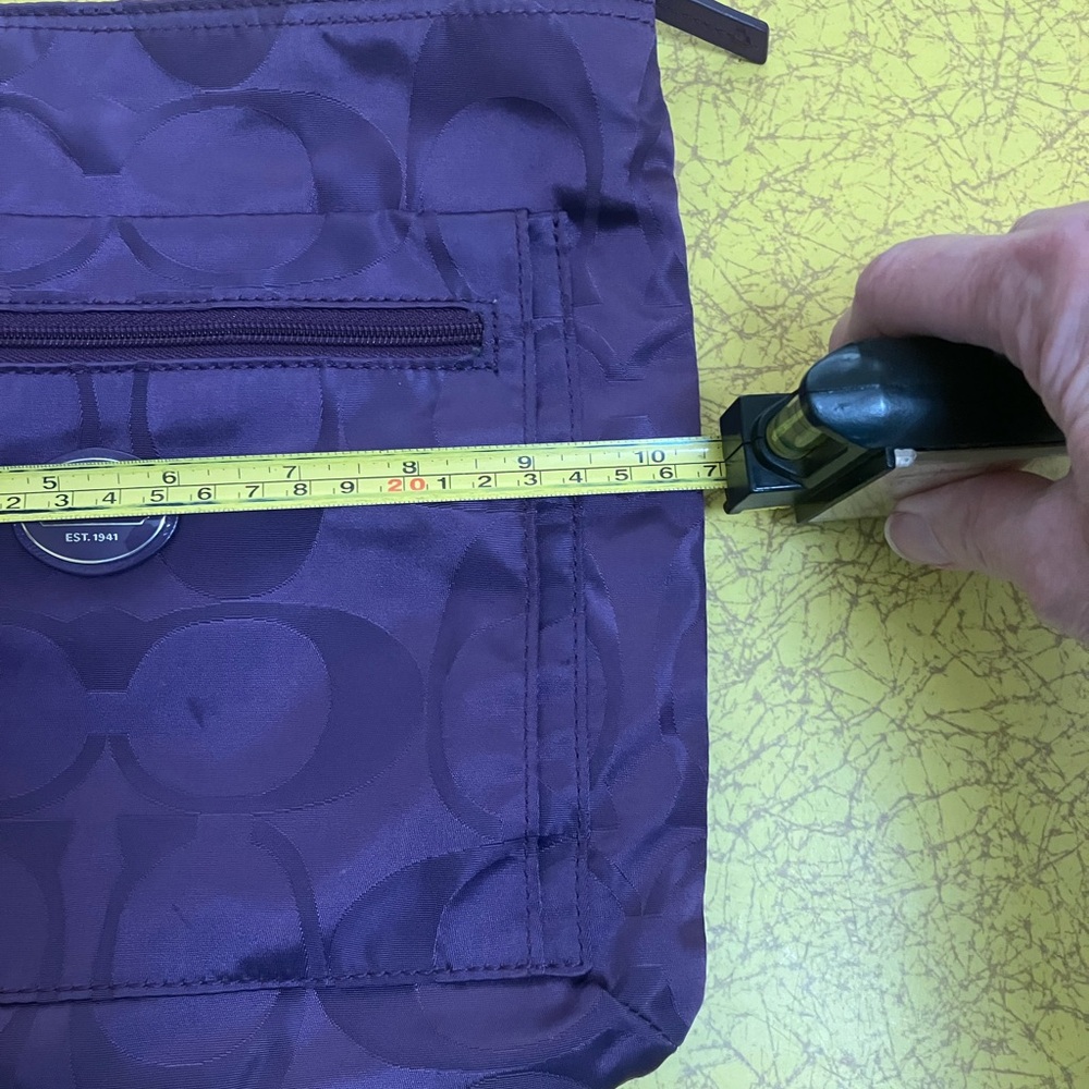 Coach Purple Signature Nylon Crossbody Pouch - Picture 8 of 9